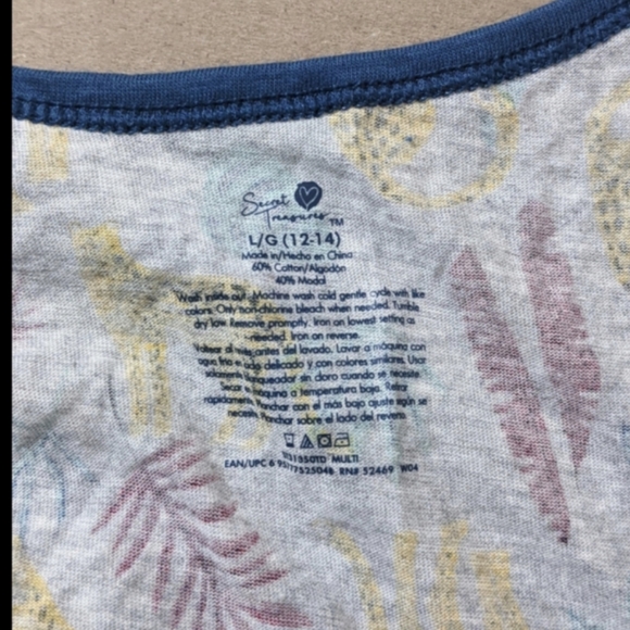 Women's Cheetah Tropical Print Top and Bottoms 2 PC Pajamas Set, Size Large, NWT - Picture 4 of 7